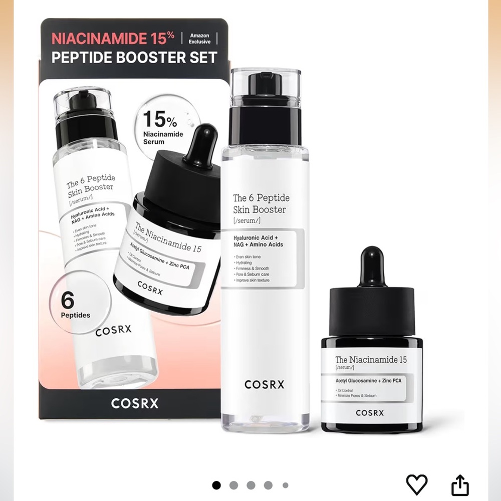 COSRX Niacinamide 15% Peptide Booster Set - White, Black